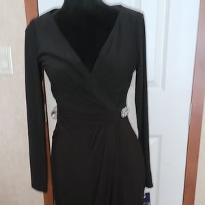 NWT Chaps long black dress